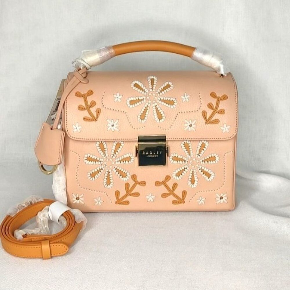RADLEY LONDON Bag Stitch Street Small Leather Satchel Crossody Floral - Picture 9 of 16